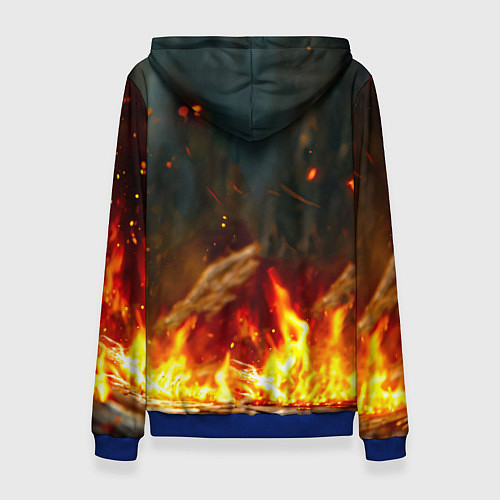 Женская толстовка Зайчик в огне / 3D-Синий – фото 2