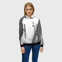 Толстовка-худи женская Tottenham - white gradient вертикально, цвет: 3D-черный — фото 2