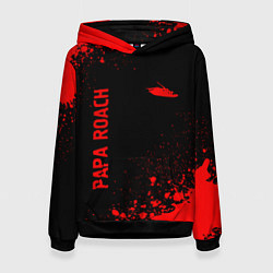 Толстовка-худи женская Papa Roach - red gradient вертикально, цвет: 3D-черный