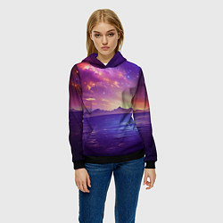Толстовка-худи женская Волшебная галактика, цвет: 3D-черный — фото 2