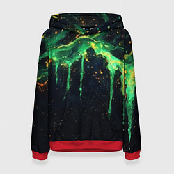 Толстовка-худи женская Зеленая кислота, цвет: 3D-красный