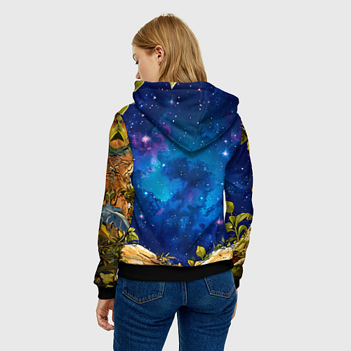 Женская толстовка Обезьянка в звездную ночь / 3D-Черный – фото 4
