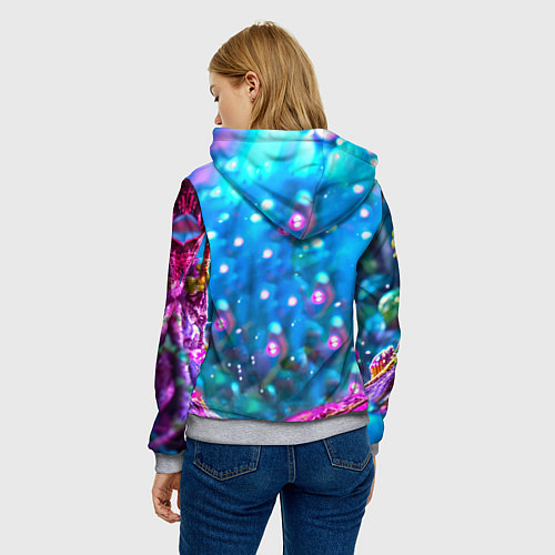 Женская толстовка Лемур в сказочном лесу / 3D-Меланж – фото 4