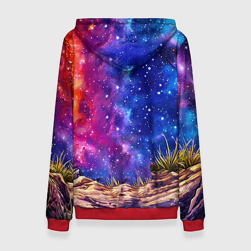 Женская толстовка Пума и звездное небо / 3D-Красный – фото 2