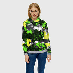 Толстовка-худи женская Камуфляж из брызг краски, цвет: 3D-меланж — фото 2