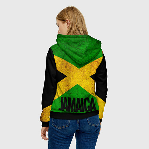Женская толстовка Jamaica lion flag / 3D-Черный – фото 4