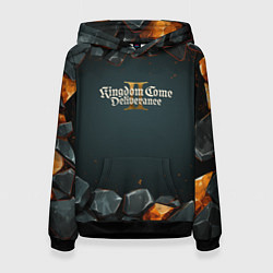 Толстовка-худи женская Kingdom Come Deliverance 2 каменная текстура, цвет: 3D-черный