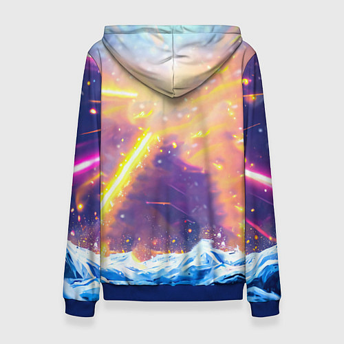 Женская толстовка Белый медведь идет по льдине / 3D-Синий – фото 2