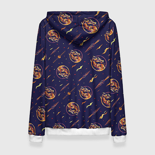 Женская толстовка Mortal Kombat logo pattern / 3D-Белый – фото 2