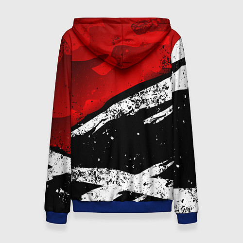 Женская толстовка Assassins creed: shadows - красная абстракция / 3D-Синий – фото 2