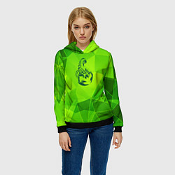 Толстовка-худи женская Scorpions green poly, цвет: 3D-черный — фото 2