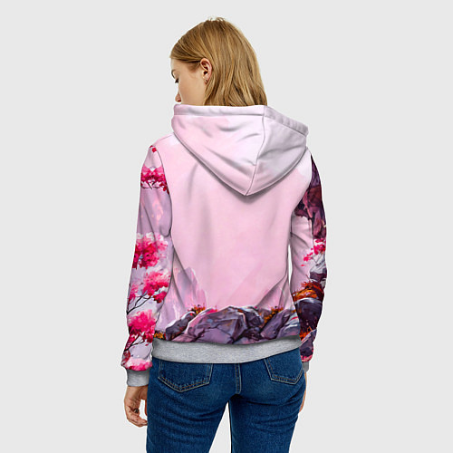 Женская толстовка Козлик в розовом свете / 3D-Меланж – фото 4