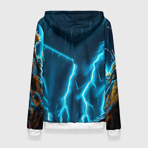 Женская толстовка Лиса и молния / 3D-Белый – фото 2