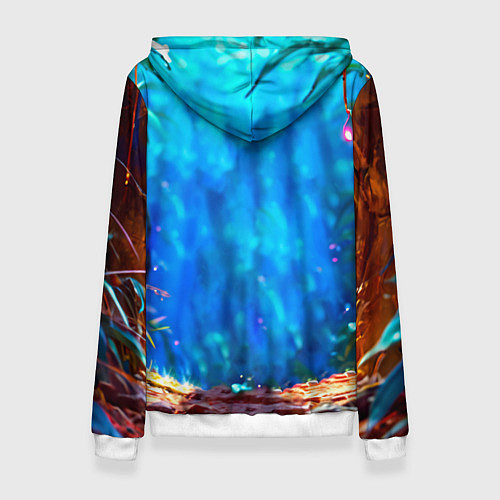 Женская толстовка Кенгуру в джунглях / 3D-Белый – фото 2