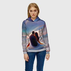 Толстовка-худи женская Влюбленные на рассвете, цвет: 3D-меланж — фото 2