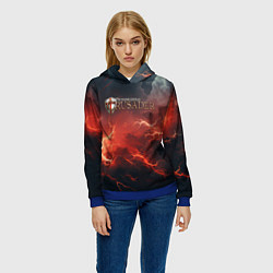 Толстовка-худи женская Stronghold сrusader молния крестоносца, цвет: 3D-синий — фото 2