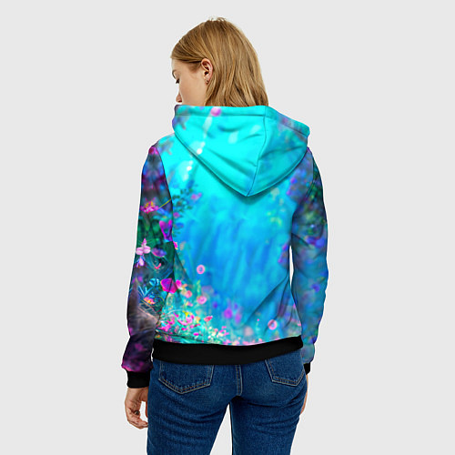 Женская толстовка Яркий павлин / 3D-Черный – фото 4