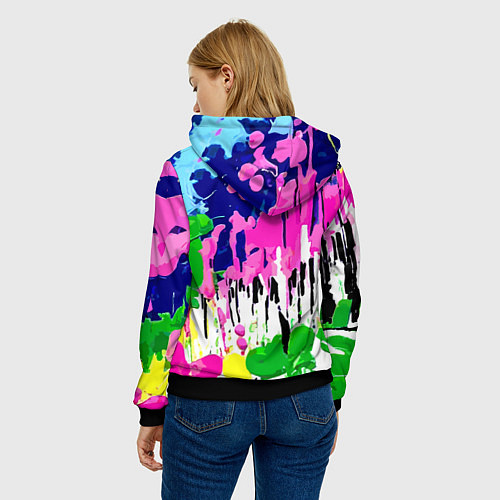 Женская толстовка Colorful abstraction - aloha / 3D-Черный – фото 4
