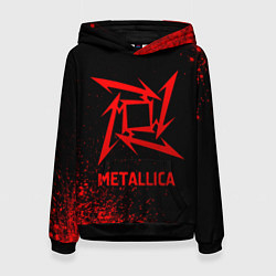 Толстовка-худи женская Metallica - red gradient, цвет: 3D-черный