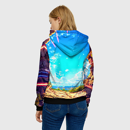 Женская толстовка Страус в пещере / 3D-Черный – фото 4