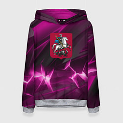 Толстовка-худи женская Георгий Победоносец розовый фон, цвет: 3D-меланж