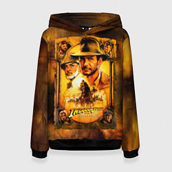 Толстовка-худи женская Indiana Jones and raiders of lost ark, цвет: 3D-черный