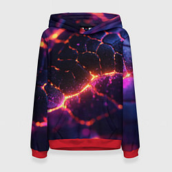 Толстовка-худи женская Текстура вулкана, цвет: 3D-красный