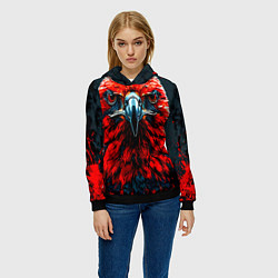 Толстовка-худи женская Атланта Хокс красный орел, цвет: 3D-черный — фото 2