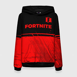Толстовка-худи женская Fortnite - red gradient посередине, цвет: 3D-черный