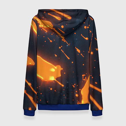 Женская толстовка Оранжевая краска в движении / 3D-Синий – фото 2