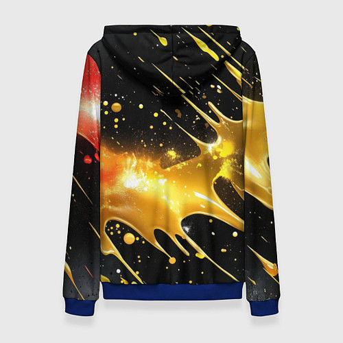 Женская толстовка Оранжевая краска на черном / 3D-Синий – фото 2
