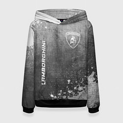 Толстовка-худи женская Lamborghini - grey gradient вертикально, цвет: 3D-черный