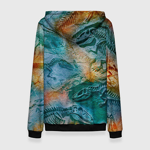 Женская толстовка Окаменелые динозавры, тропический зеленый / 3D-Черный – фото 2