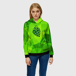 Толстовка-худи женская Green Day green poly, цвет: 3D-черный — фото 2