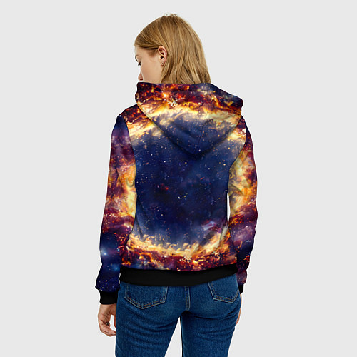Женская толстовка Кошка шиншилла в космосе / 3D-Черный – фото 4