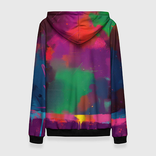 Женская толстовка Джокер в краске / 3D-Черный – фото 2