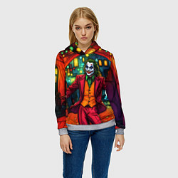 Толстовка-худи женская Праздничный Джокер, цвет: 3D-меланж — фото 2