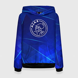 Толстовка-худи женская Ajax blue poly, цвет: 3D-черный