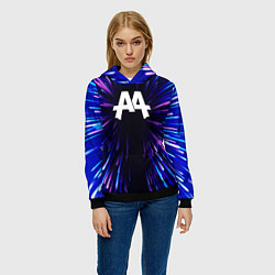 Толстовка-худи женская Asking Alexandria neon energy, цвет: 3D-черный — фото 2