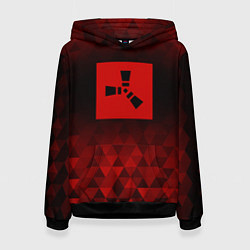 Толстовка-худи женская Rust red poly, цвет: 3D-черный