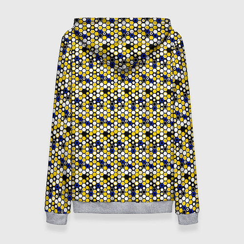 Женская толстовка Киберпанк шестиугольники жёлтые / 3D-Меланж – фото 2