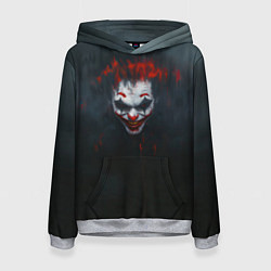 Толстовка-худи женская Джокер в черном фоне, цвет: 3D-меланж