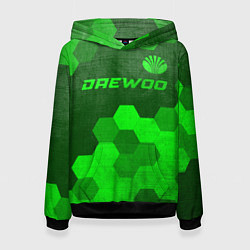 Толстовка-худи женская Daewoo - green gradient посередине, цвет: 3D-черный