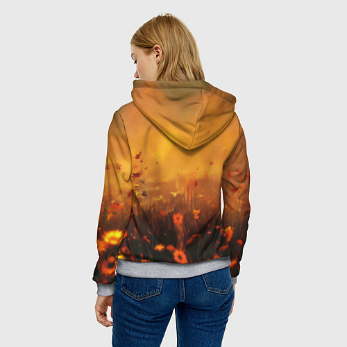 Женская толстовка Джокер в поле цветов / 3D-Меланж – фото 4