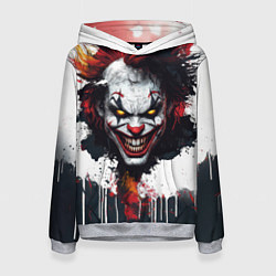 Толстовка-худи женская Голова Джокера бело-черный стиль, цвет: 3D-меланж