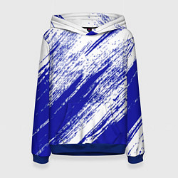 Толстовка-худи женская The color is white and blue, цвет: 3D-синий