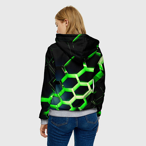 Женская толстовка Neon Honeycombs / 3D-Меланж – фото 4