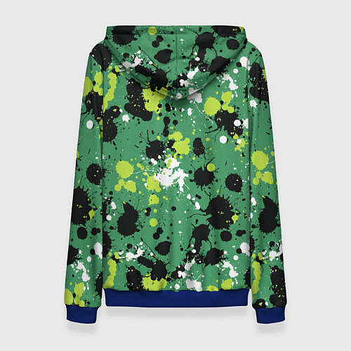 Женская толстовка Кляксы на зелёном / 3D-Синий – фото 2