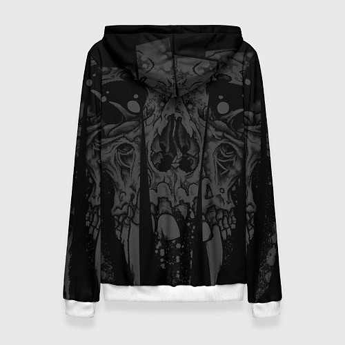 Женская толстовка Metallica - skull with fangs / 3D-Белый – фото 2