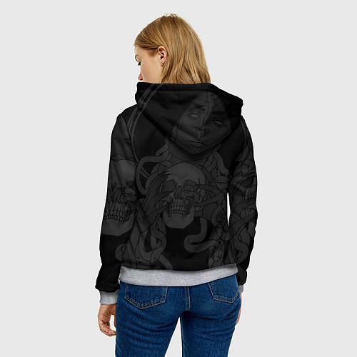 Женская толстовка Metallica - witch with the skull / 3D-Меланж – фото 4